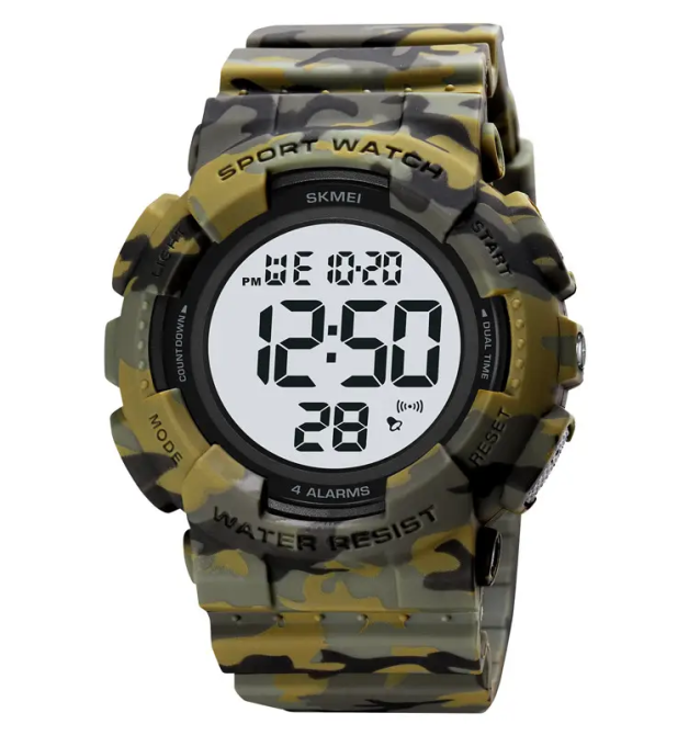 Чоловічий наручний спортивний годинник Skmei 2081 Камуфляж з білим Київ - фото 1