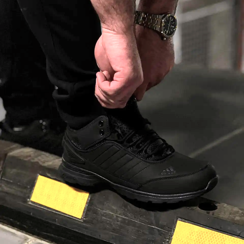 Зимові високі Кросівки Adidas GORE-TEX Чоловічі Чорні з МЕХОМ Адідас Гортекс (розміри: 41,42,43,44,45,46) Дніпро - фото 8