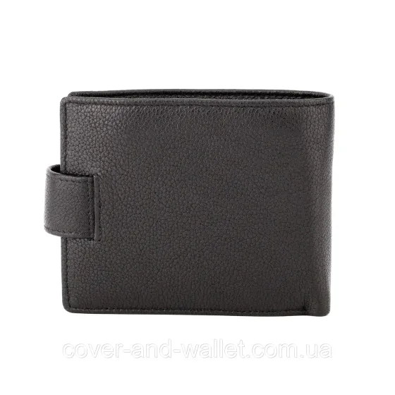 Класичний чоловічий гаманець з італійської шкіри в чорному кольорі Marco Coverna B005-801 Київ