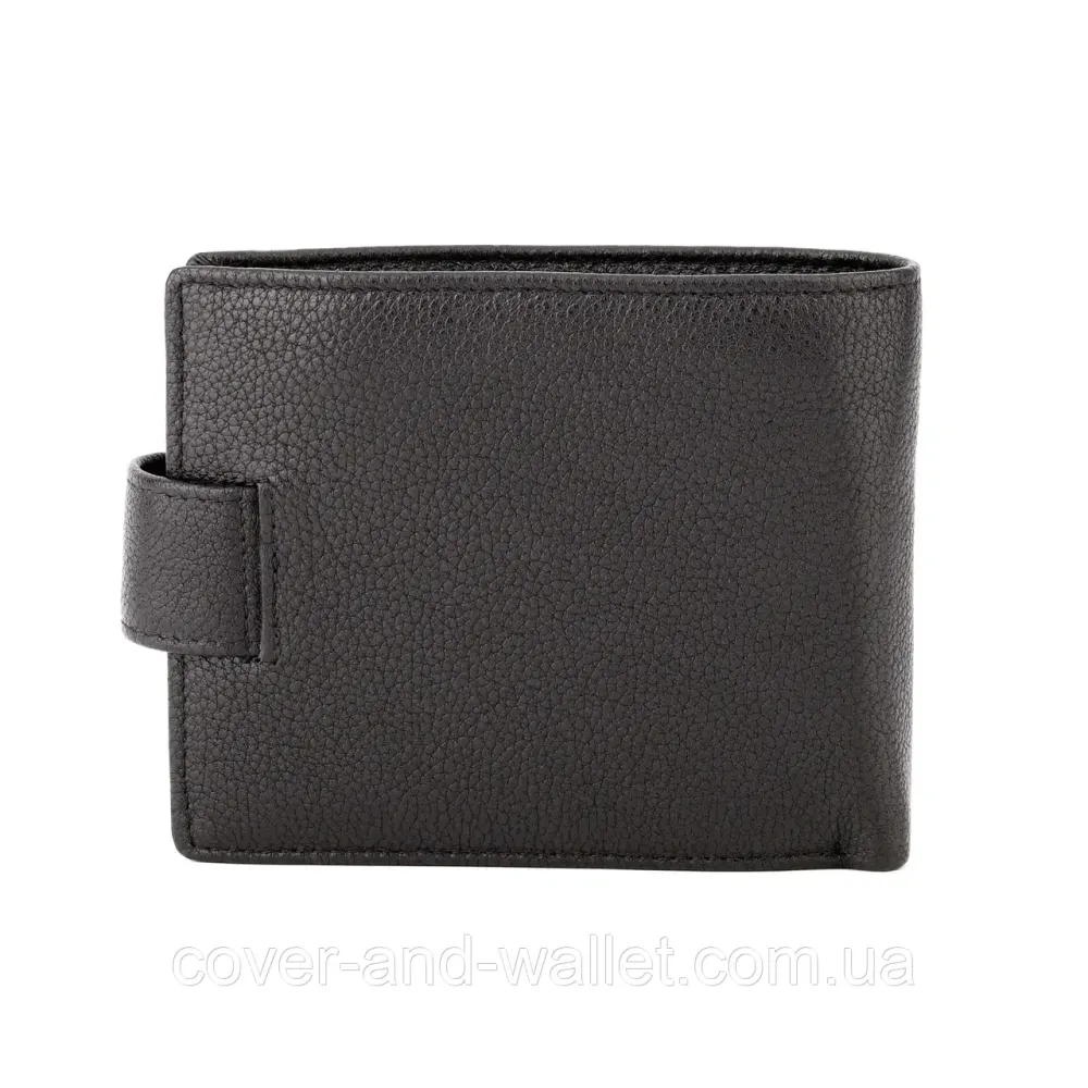 Классический мужской кошелек из итальянской кожи в черном цвете Marco Coverna B005-801 Киев - изображение 2