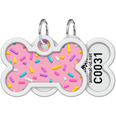 Адресник для тварин WAUDOG Smart ID з QR паспортом "Маршмеллоу", кістка 40х28 мм (0640-0214) Вінниця - фото 1