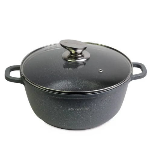 Каструля литий алюміній 4,5л 24*11,5см скляна кришка а/п Granite 4425 KAMILLE Житомир - изображение 1