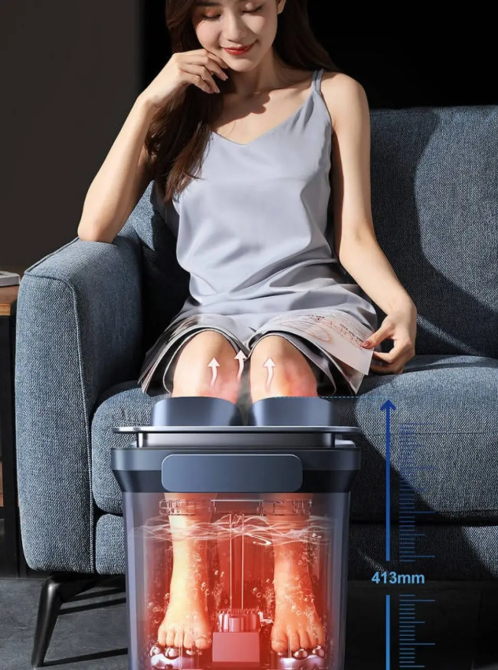 Массажная ванна для ног AUX-50 с подогревом воды + роликовый массаж Черный Киев - изображение 8