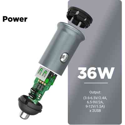 Зарядний пристрій Armorstandart Car 2xUSB QC3.0 Grey (ARM65438) Вінниця