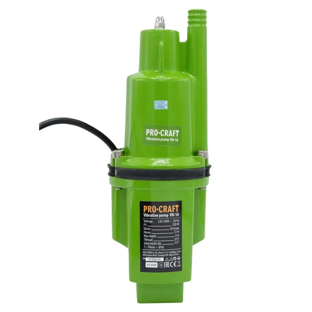 Вибрационный Насос электрический Procraft VN18,Потужный вибрационный насос 250 Вт 18 л/мин, Насос вибрационный Львов - изображение 7