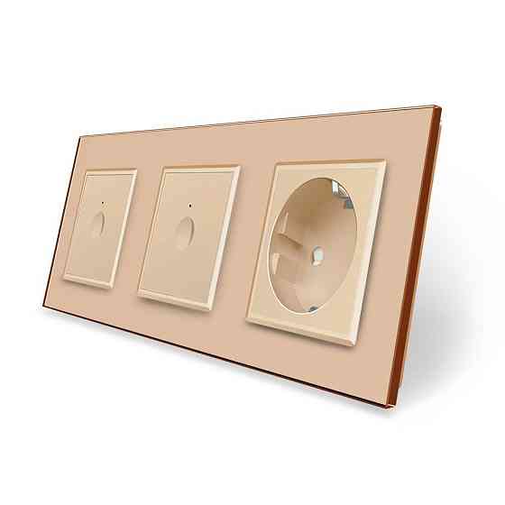 LIVOLO Сенсорний прохідний/перехресний вимикач Sense 2 сенсора (1-1) 1 розетка Livolo золотий с Коломия