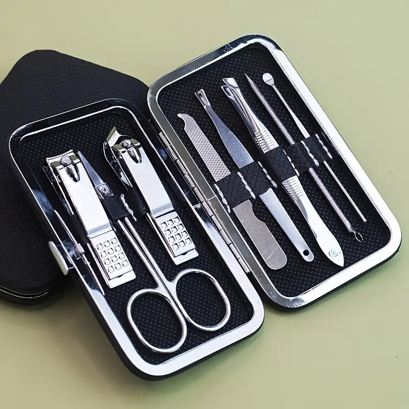 Набор инструментов для маникюра и педикюра в кейсе,пинцет,пилочка,ножницы в наборе 8 шт, цвет серый Каменец-Подольский - изображение 5