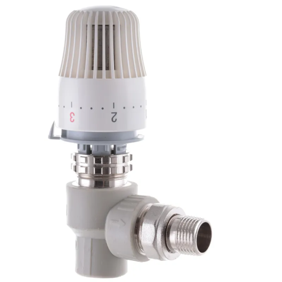 Кран термостатичний з термоголовкою кутовий 20x1/2 PPR KOER K0153.PRO (KP0195) Київ