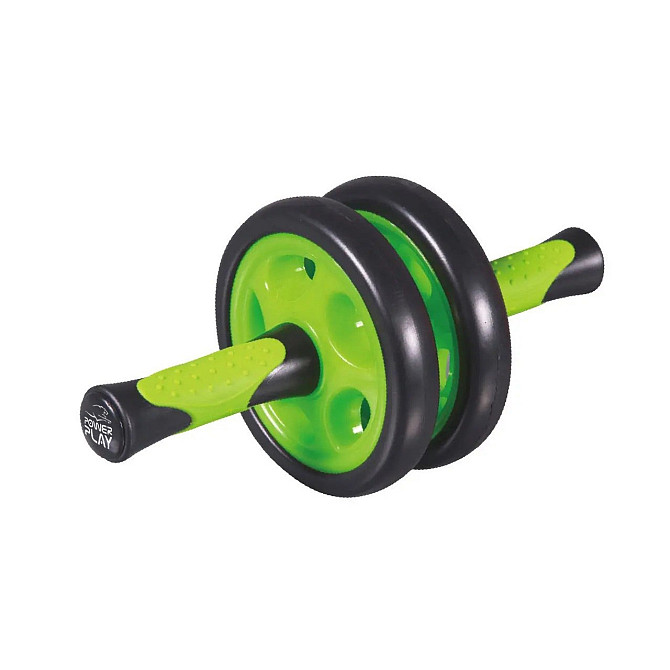 Колесо для преса подвійне PowerPlay 4327 Dual-Core Ab Wheel Чорно-зелене Каменское - изображение 3
