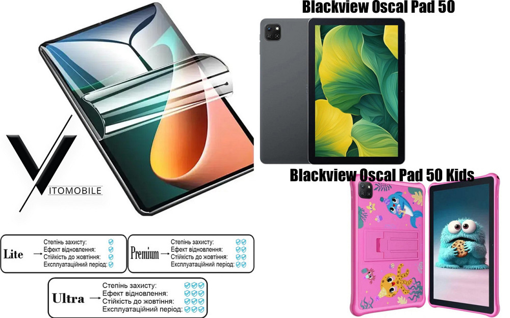Полиуретановая пленка HyperClear Guard для Blackview Oscal Pad 50, Pad 50 Kids Киев - изображение 1