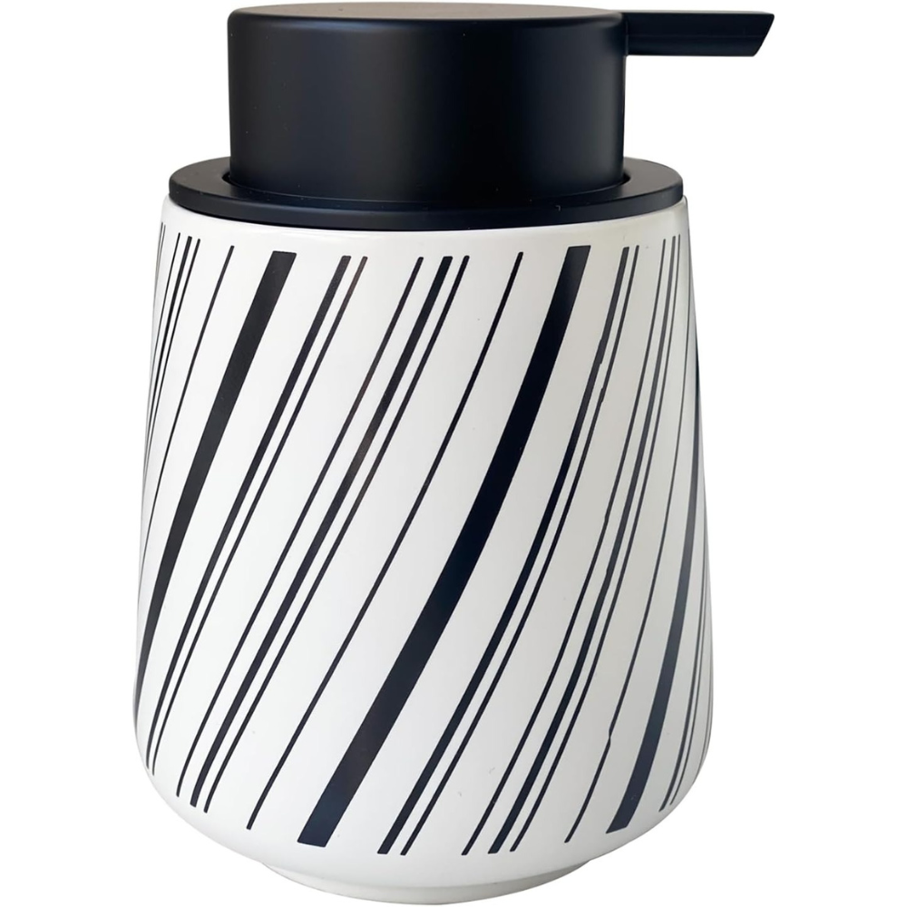 Диспенсер-дозатор для мыла керамический для ванной и кухни 350 мл, для жидкого мыла и моющего средства, белый Каменец-Подольский - изображение 3