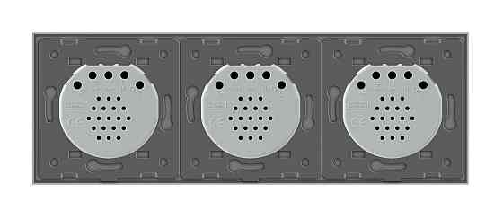 Розумний сенсорний ZigBee вимикач 5 сенсорів (1-2-2) Livolo сірий скло (VL-C701Z/C702Z/C702Z-15) Коломыя