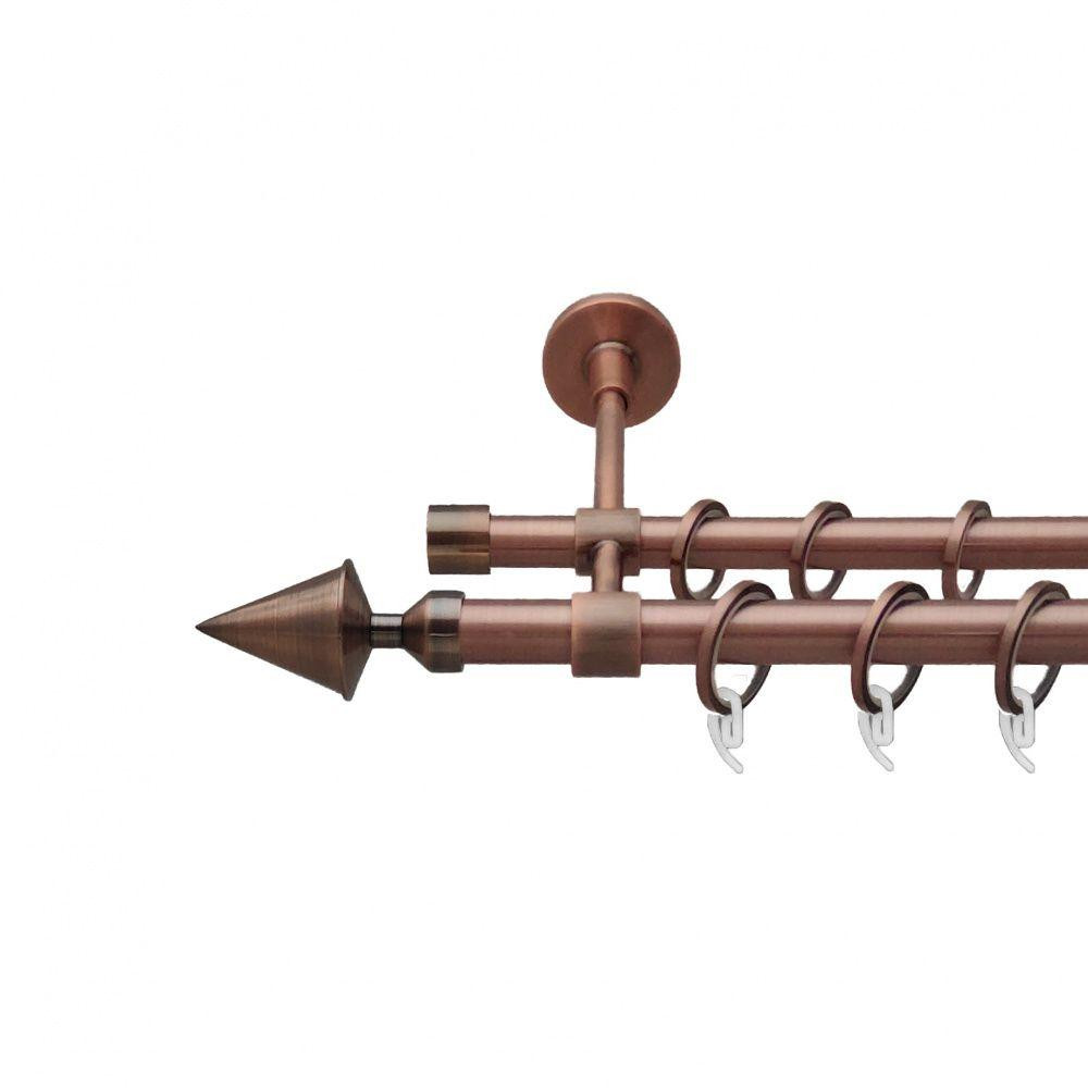 Карниз Orvit Фіорі металевий дворядний закритий гладка труба кільце фасонне металеве  Мідь 19\16 мм 300 см (6938884) Львів - фото 1