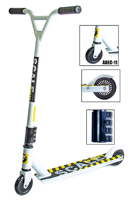 Трюковый самокат Tornado Scale Sports. Подшипники ABEC-7. Белый цвет Одесса - изображение 2
