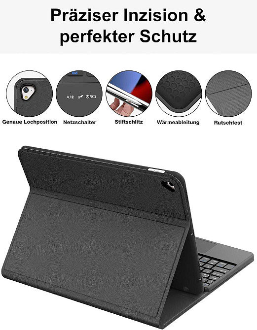 Чехол со съемной клавиатурой Bluetooth JADEMALL iPad 9.7 2018/ iPad 9.7 2017/ iPad Air 2/ iPad Air/ iPad Pro 9.7 Днепр - изображение 6