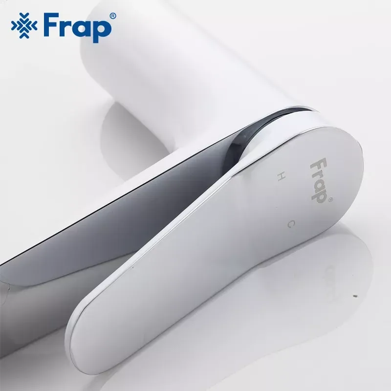 Смеситель для умывальника Frap F1045 белый/хром Киев - изображение 4