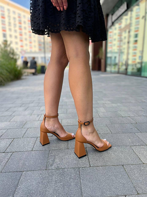 LIRIO Босоніжки жіночі коричневі LIRIO L0305/8073-68 літні шкіряні на підборах / Модні босоніжк Коломыя - изображение 6