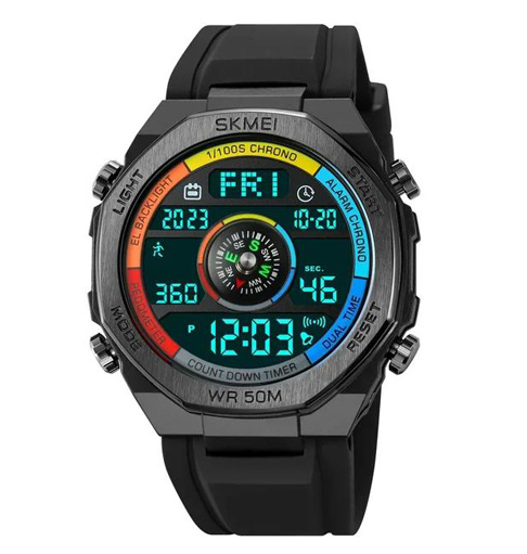 Часы наручные SKMEI 2209CKBK, COLORFUL/BLACK, Compass, Pedometer, 10351 Днепр - изображение 1