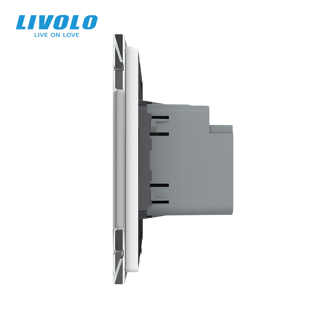 Розетка USB-A та USB-C з Power Delivery 36W Livolo білий скло (VL-C7FCUA18W.UC18W-2WP) Коломыя - изображение 2