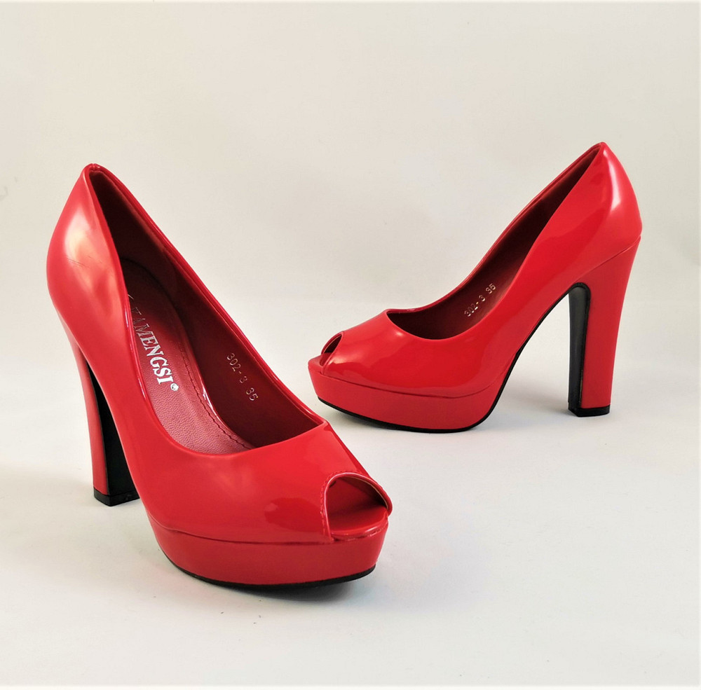 Жіночі Червоні Туфлі на Каблуку Лакові Модельні (розміри: 36) — 02-3 Дніпро - фото 6
