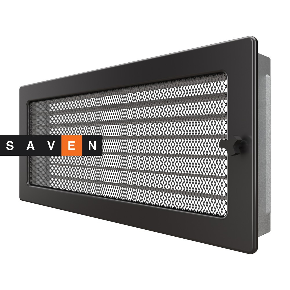 Вентиляційна решітка для каміна SAVEN 17х37 графітова з жалюзі Львів - фото 2