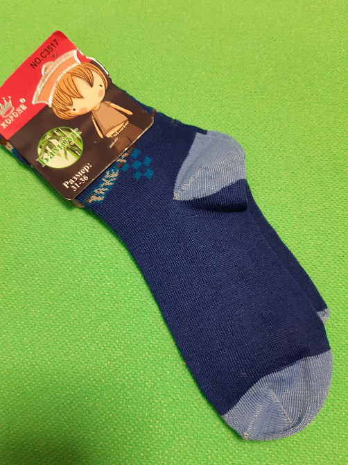 Шкарпетки для хлопчиків сині - 31-36 розмір, по устілці 14-19см, 80% бавовна, 15% бамбук, 5% лайкра Київ - фото 1