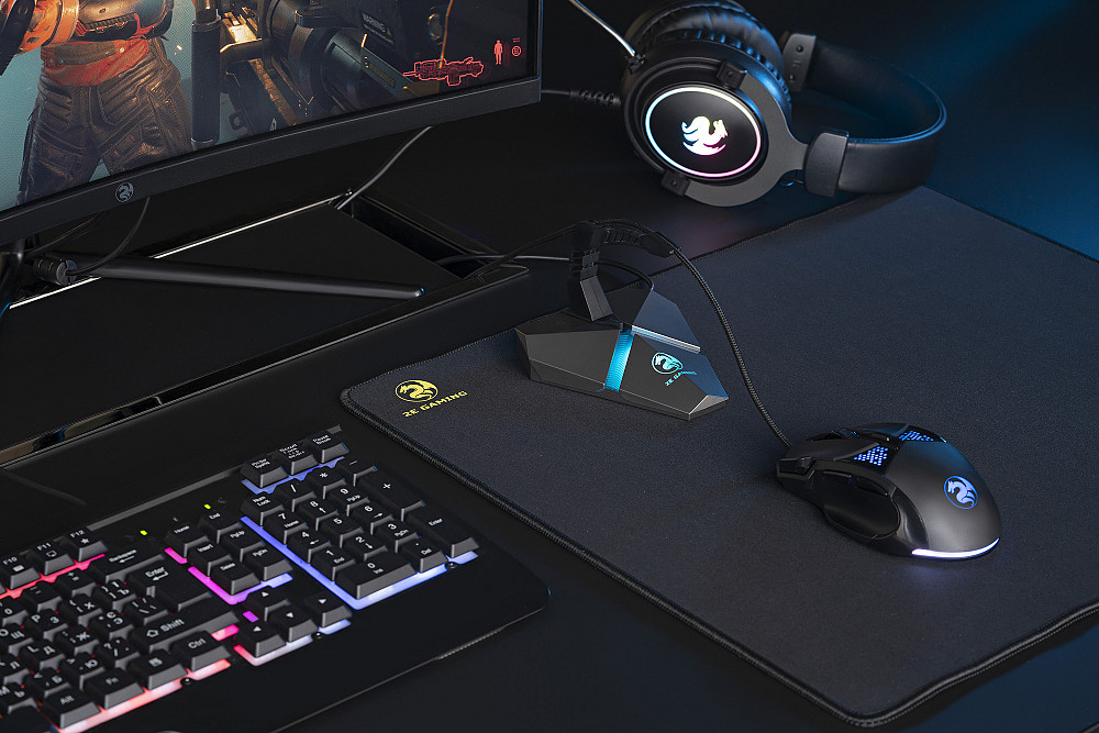 Тримач кабелю 2E GAMING Scorpio 4в1, LED, сірий Київ - фото 6