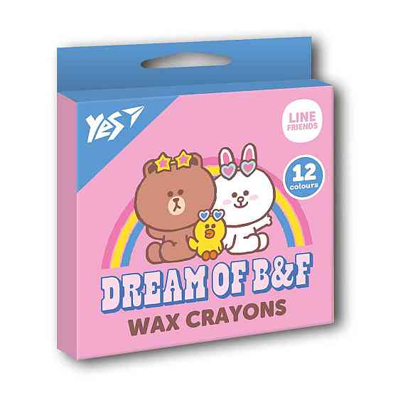 Олівці воскові 12 кол. "Yes" Line Friends, 590141, шт Київ