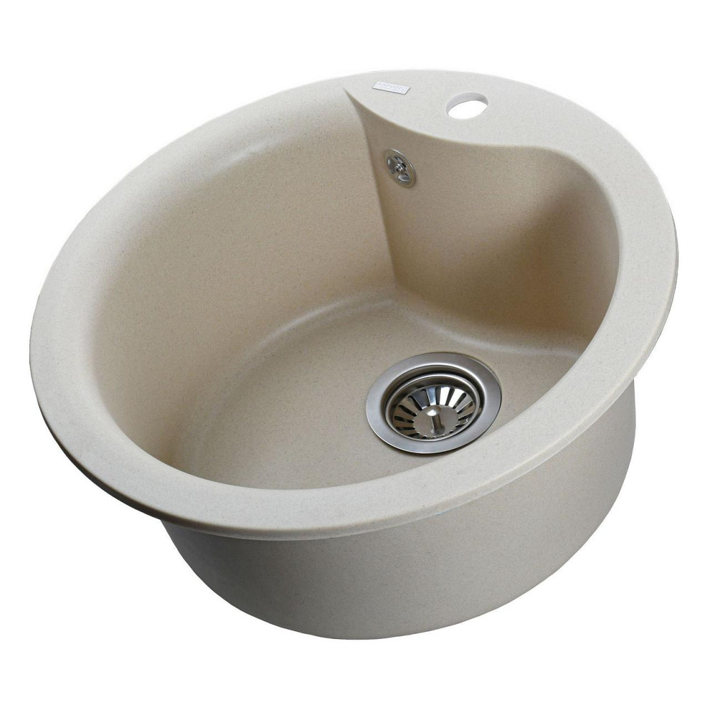 Гранітна мийка Globus Lux ORTA слонова кістка 485 мм Київ - фото 2