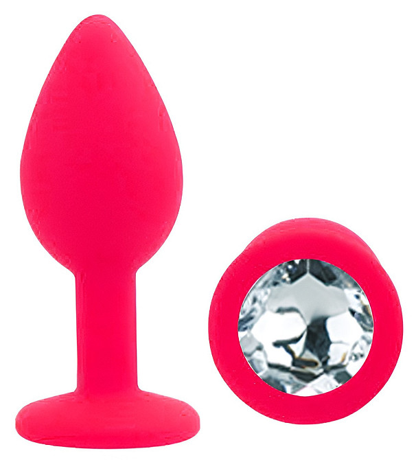 Силіконова анальна пробка EGZO - Silicone Pink Round Plug Clear, size S Sex Aura Київ - фото 2
