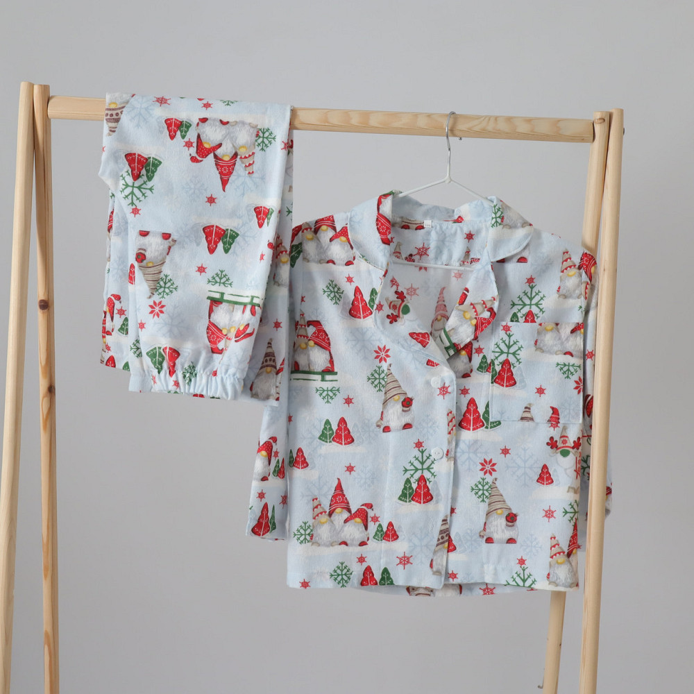 Фемелі новорічні теплі піжами з гномами жіноча та дитяча (сорочка+штани) Кам'янець-Подільський - фото 6