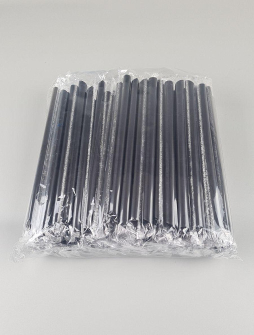 Трубочка для Бабл ті d10-21 см "Бабл ти" чорна в індив/пакованні (100 шт.) Харків - фото 2
