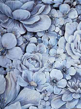 Шпалери вінілові на флізелін Marburg Floralia 1.06х10 квіти піони сині, блакитні, коричневі 33905 Київ