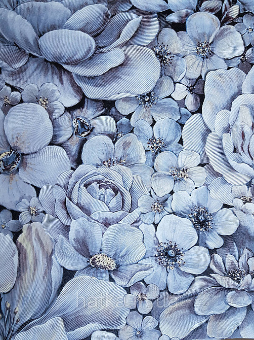 Шпалери вінілові на флізелін Marburg Floralia 1.06х10 квіти піони сині, блакитні, коричневі 33905 Київ - фото 2