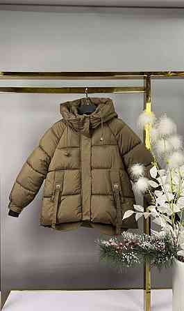 Детская зимняя куртка для девочки подростка 146,152,158,164 коричневая Николаев