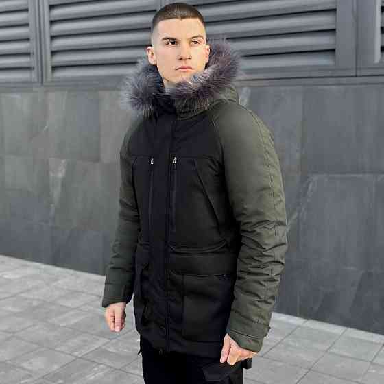 Парка чоловіча зимова з капюшоном Pobedov Seniora Udacha Gray Київ