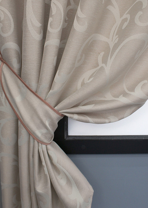 Комплект коротких штор VR-Textil Жаккард Allure № 1613ш Пудровый 130х170 см 2 шт (35-0273) Киев - изображение 4