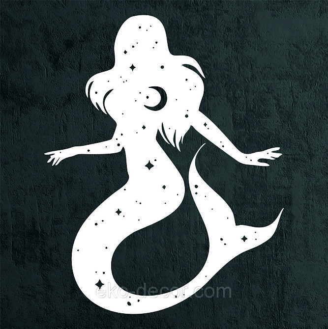 Декоративное настенное 3D Панно «Русалочка» Декор на стену с объемом 50*40 см, Белый Киев - изображение 7