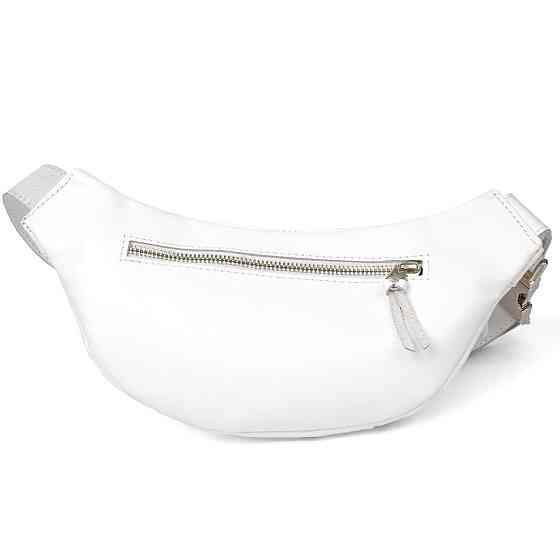 Стильная кожаная сумка на пояс GRANDE PELLE 11356 Белый Киев