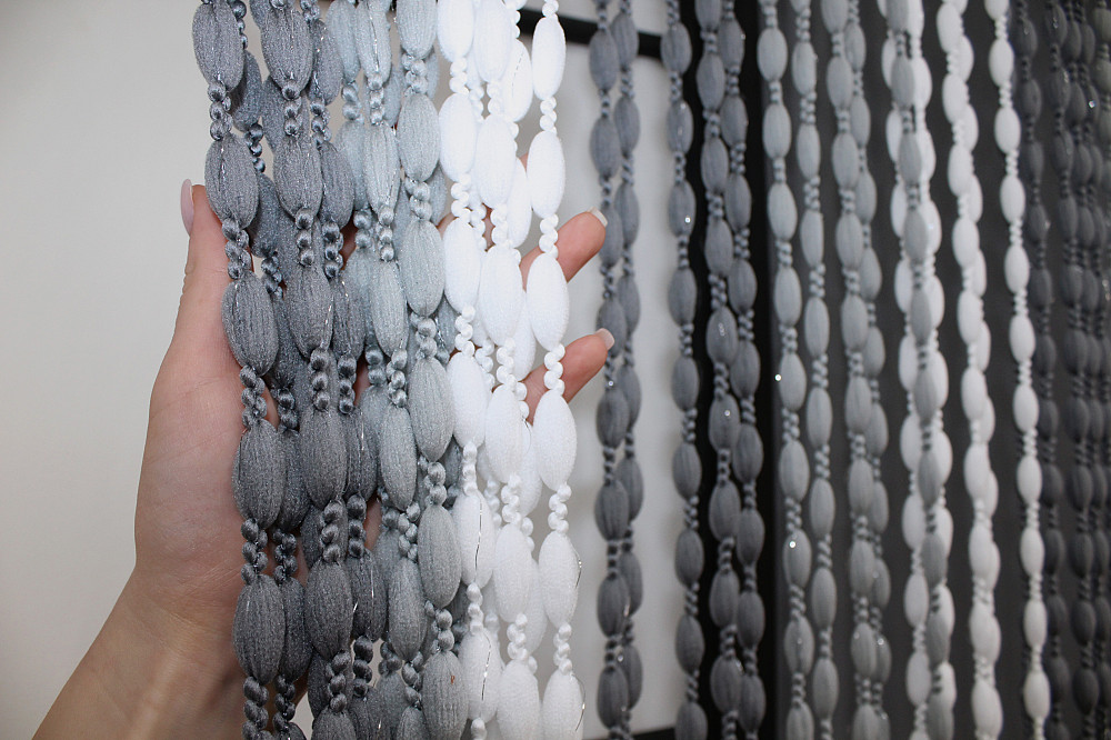 Штори-нитки "Шиніл" з люрексом Темно-сірий з сіро-білим 300х300см 1 шт (61-042) Київ - фото 5