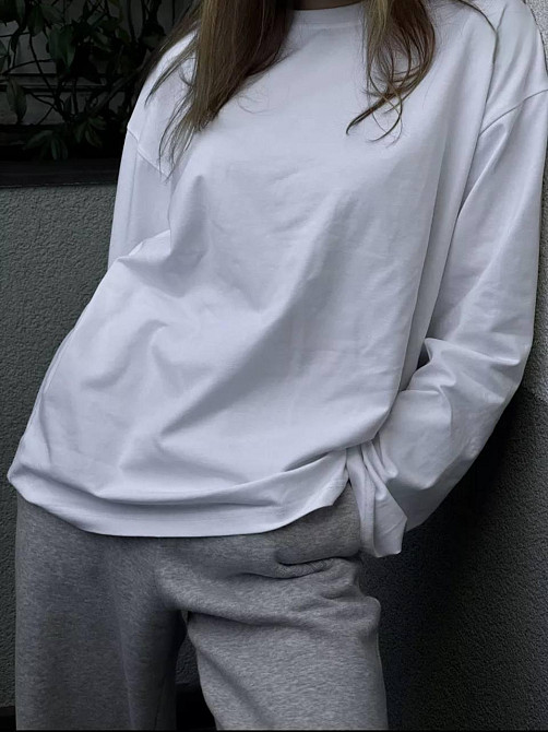 Жіночий базовий оверсайз лонгслів турецький кулір Одеса - фото 2