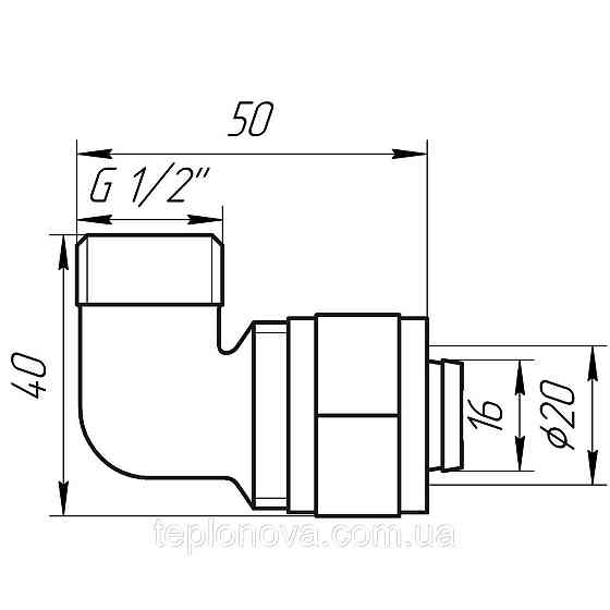 Уголок с наружной резьбой APE 753 L 1/2″х20 ITALY Черновцы