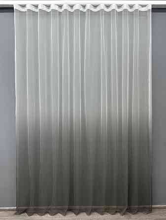 Тюль VR-Textil 1648т Грек-сітка омбре Сірий 300х270 см (42-0623) Київ