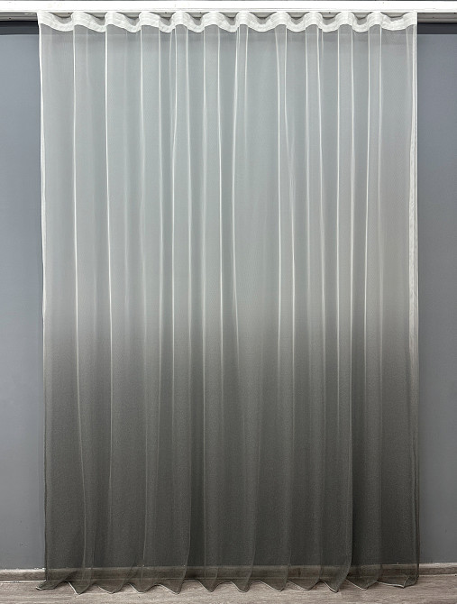 Тюль VR-Textil 1648т Грек-сітка омбре Сірий 300х270 см (42-0623) Київ - фото 2