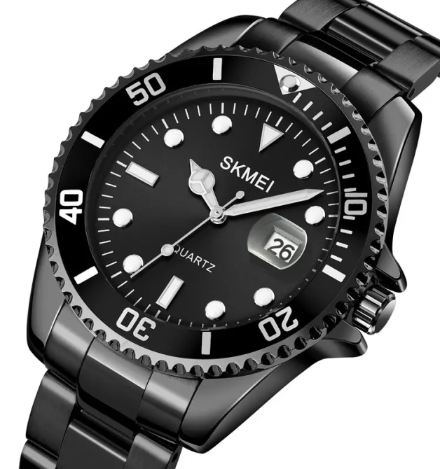Годинник чоловічий наручний Skmei 1779 на сталевому браслеті (Чорний) Вінниця - фото 3