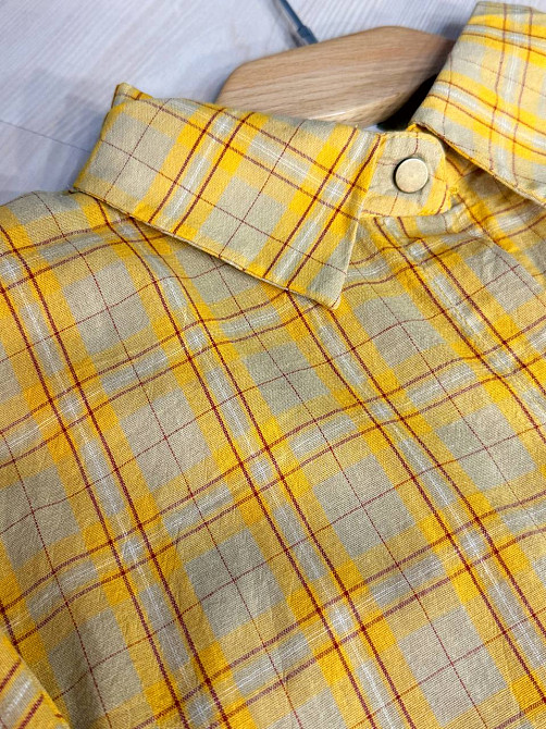 Сорочка жіноча A-N 7866 супероверсайз у клітинку широка, жовтий, one size Київ - фото 9
