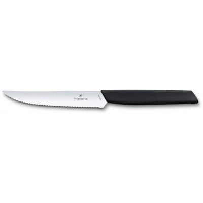 Кухонный нож Victorinox Swiss Modern SteakPizza 12 см Serrated Black (6.9003.12W) Винница - изображение 1