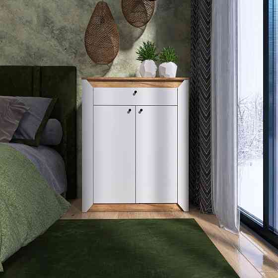 Тумба закрита Еверест Нордік-800 80х38х100 см Білий + Дуб крафт золотий (DTM-5529) Дніпро