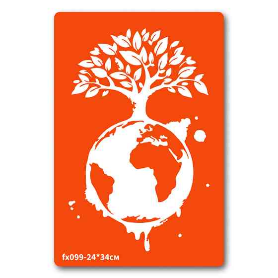 Трафарет для био-тату Живая планета fx099-24*34см, размер 24 х 34см Винница