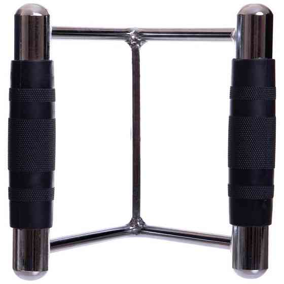 Рукоятка для тяги к животу (узкий параллельный хват) обрезиненная Zelart 2730 хром Киев